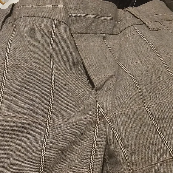 GAP Stretch Women Tan Wide Leg Plaid Dress Pants Sz 1R - Picture 7 of 8